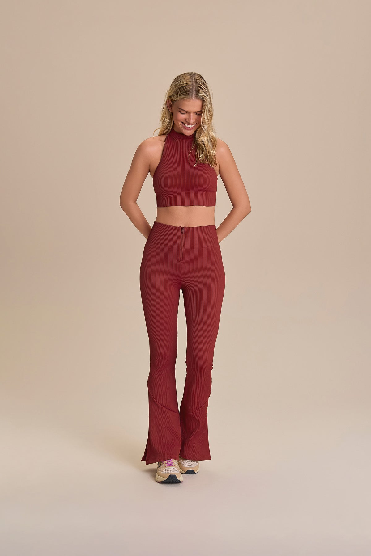 Seamless Knit® Zip Racerback Bra