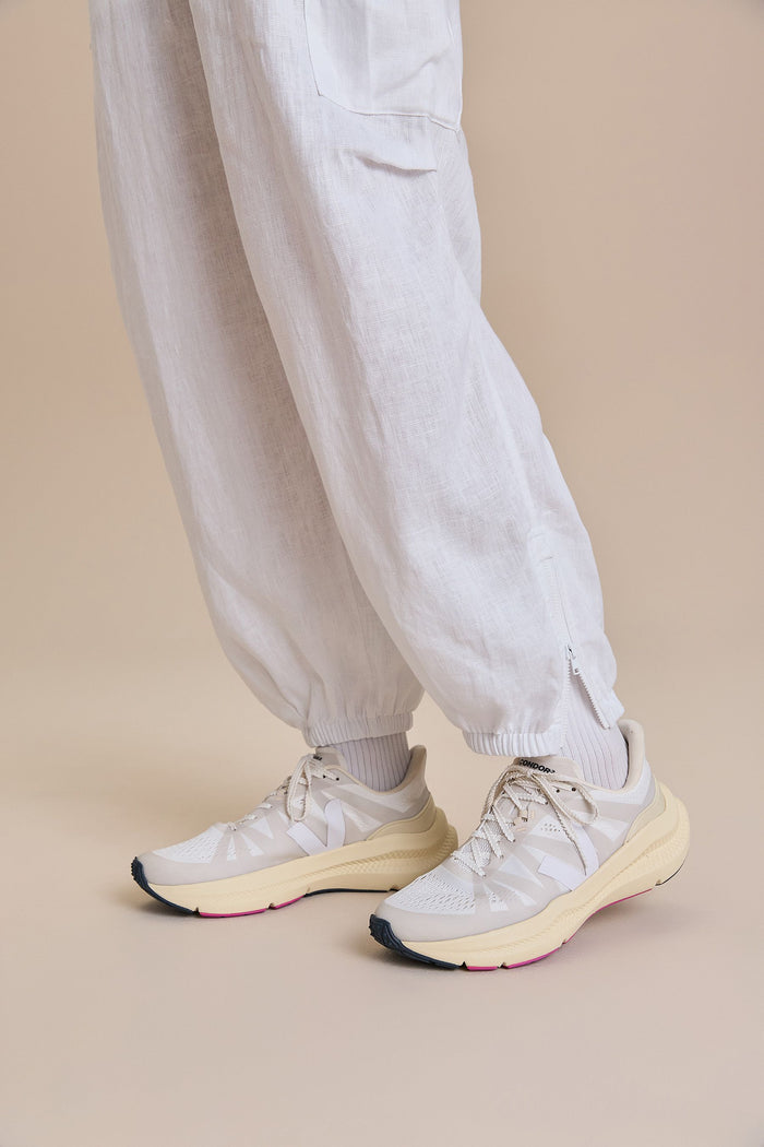 Pure Linen White Cargo Pants
