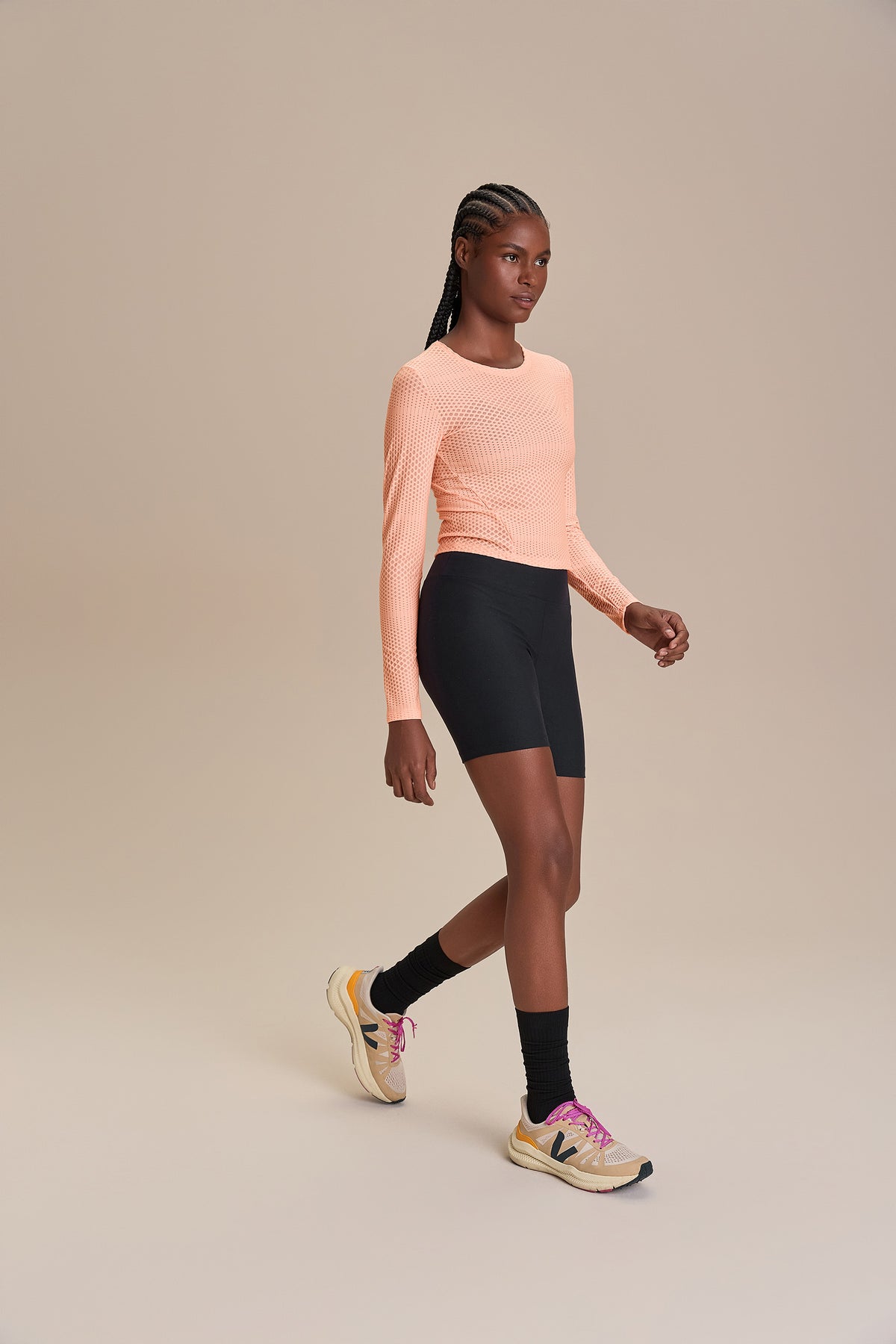 Texture Run Long Sleeve Top