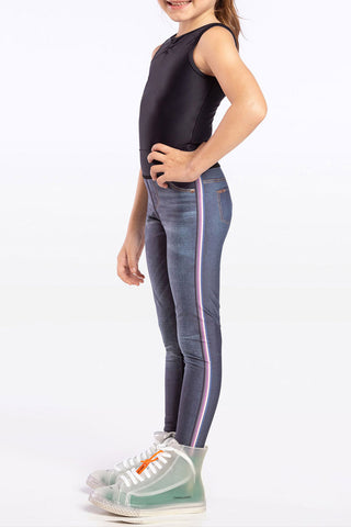 Kids Deep Garden Reversible Denim Legging