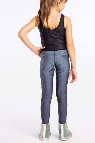 Kids Deep Garden Reversible Denim Legging