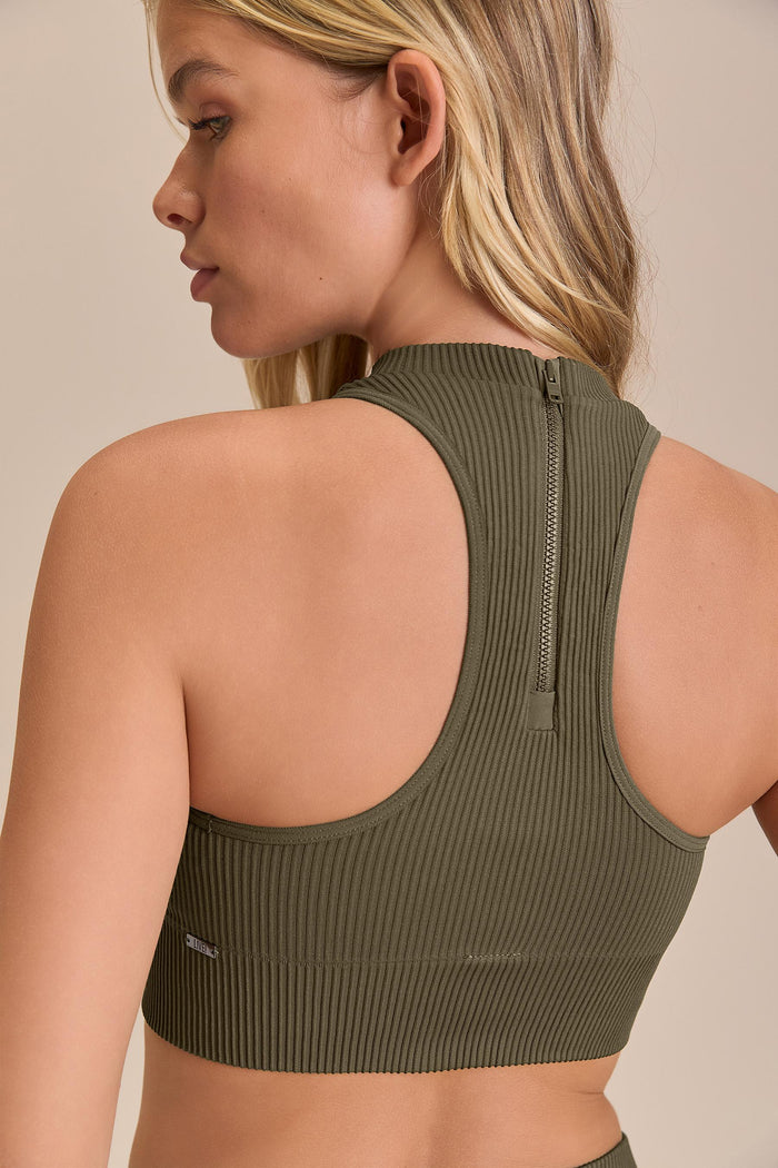 Seamless Knit® Zip Racerback Bra
