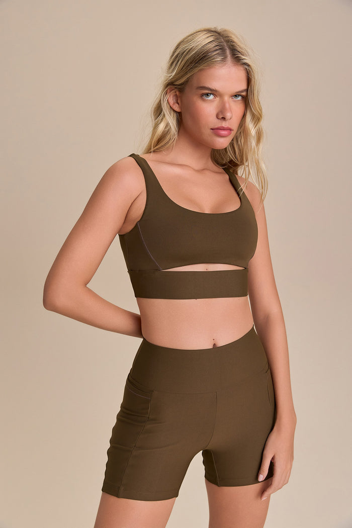 Cut Out Fit Green® Sports Bra