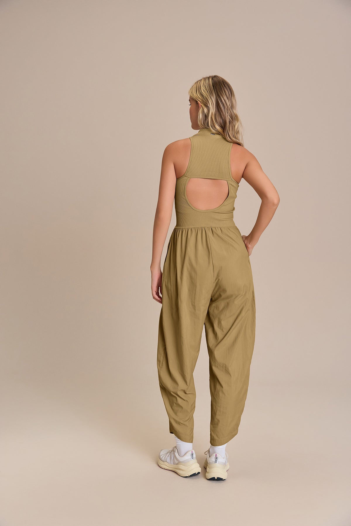 Zip Seamless Nylon Net Jumpsuit