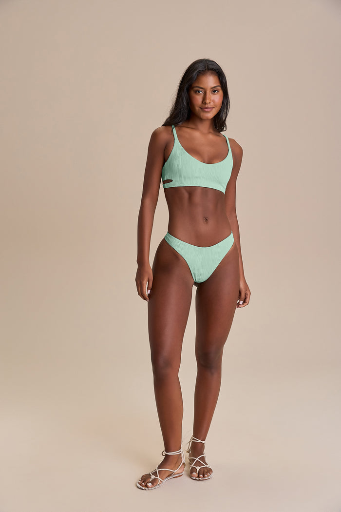 Jacquard Curl High-Cut Bikini Bottom