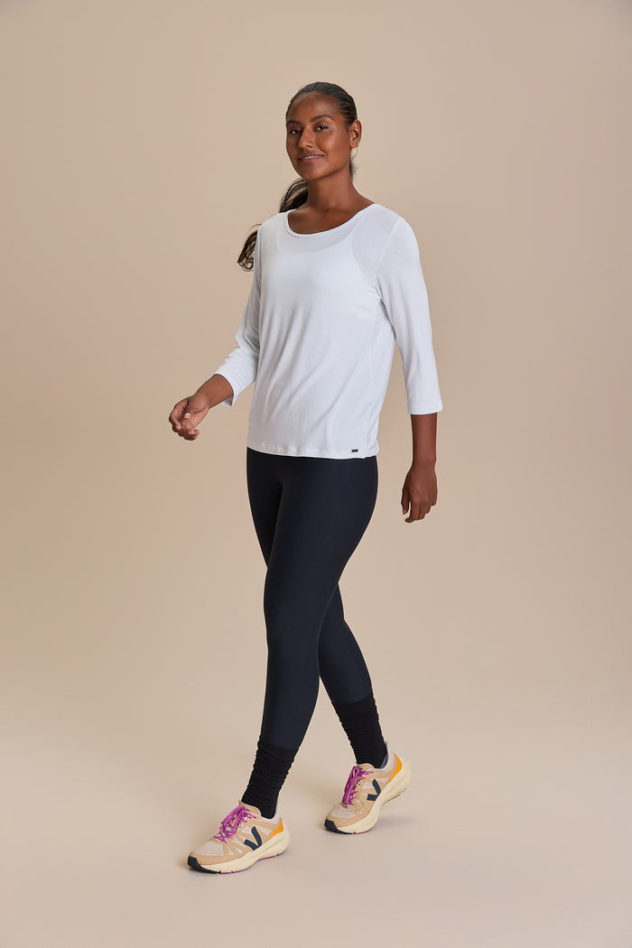 Long Sleeve Cross Back Viscose Top