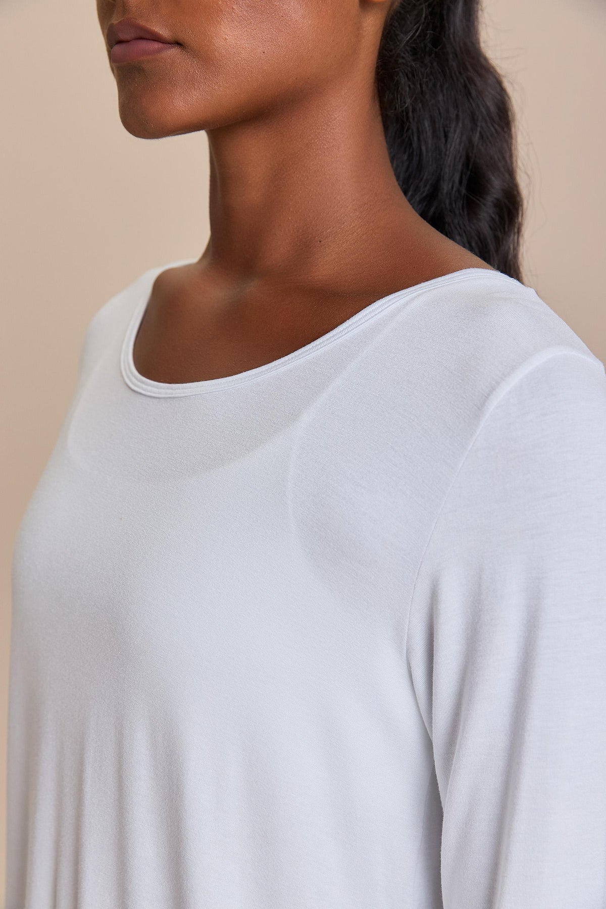 Long Sleeve Cross Back Viscose Top