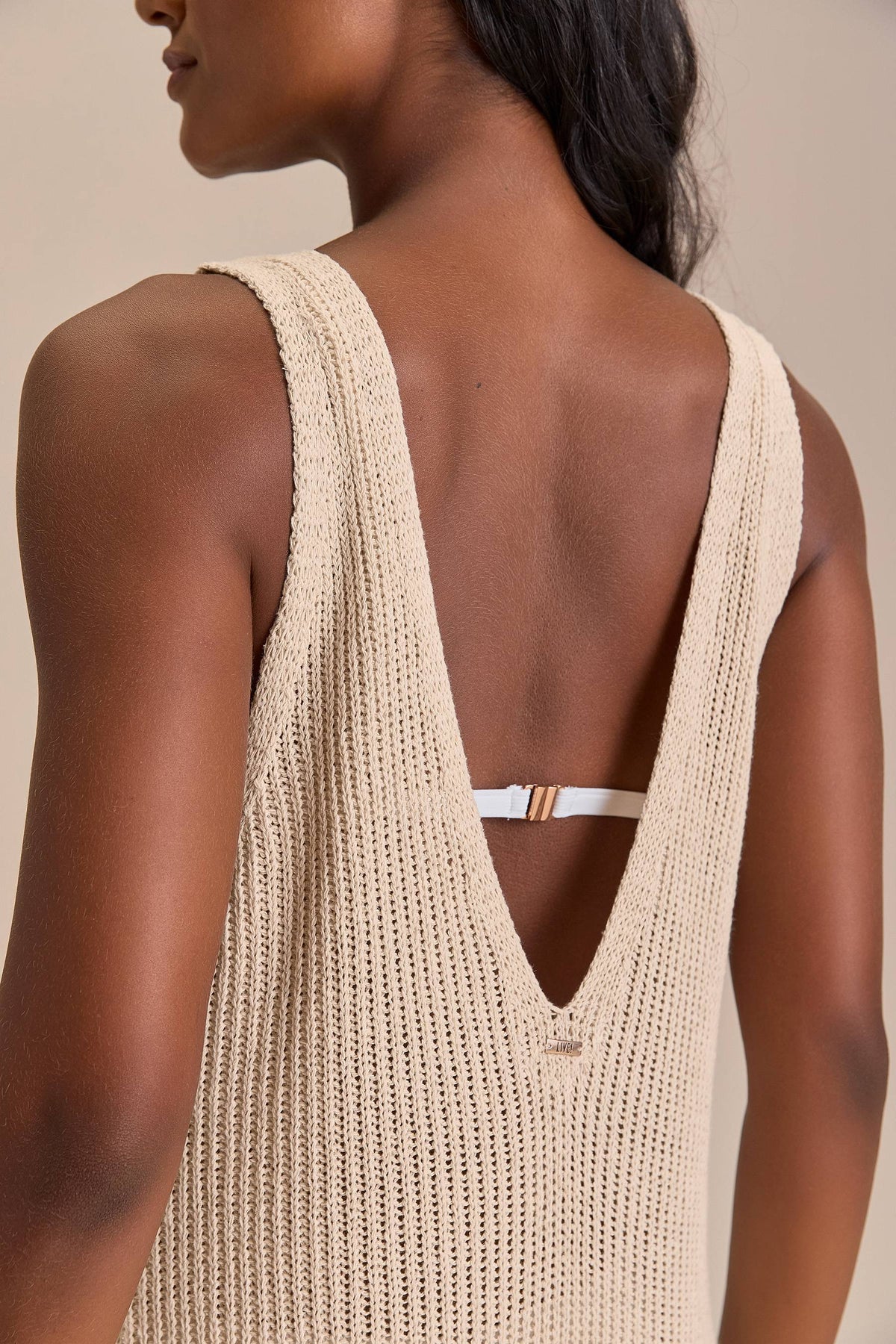 Knit V Long Dress