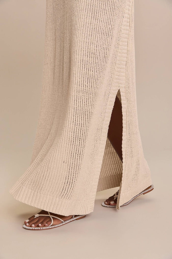 Knit V Long Dress