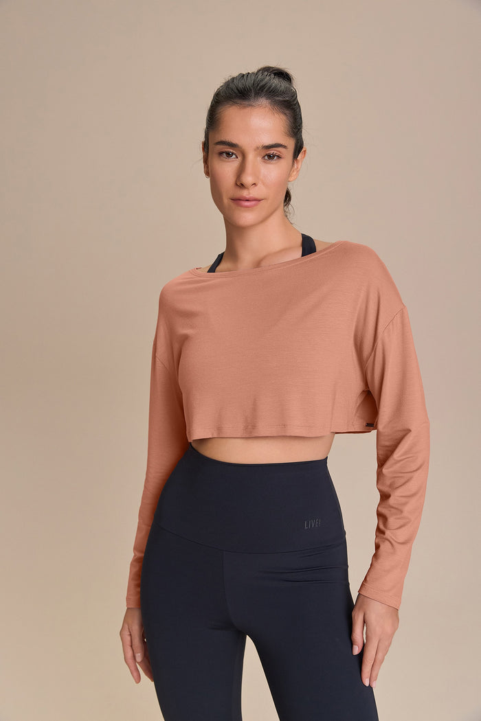 Serene Whisper Slate Long Sleeve Top
