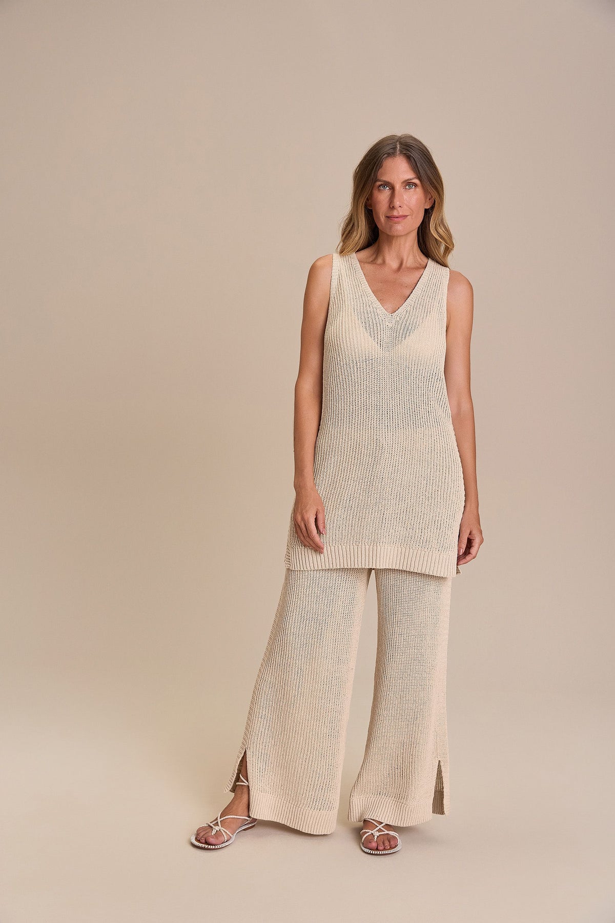 Straight-Leg Pants and Knit Shorts Set