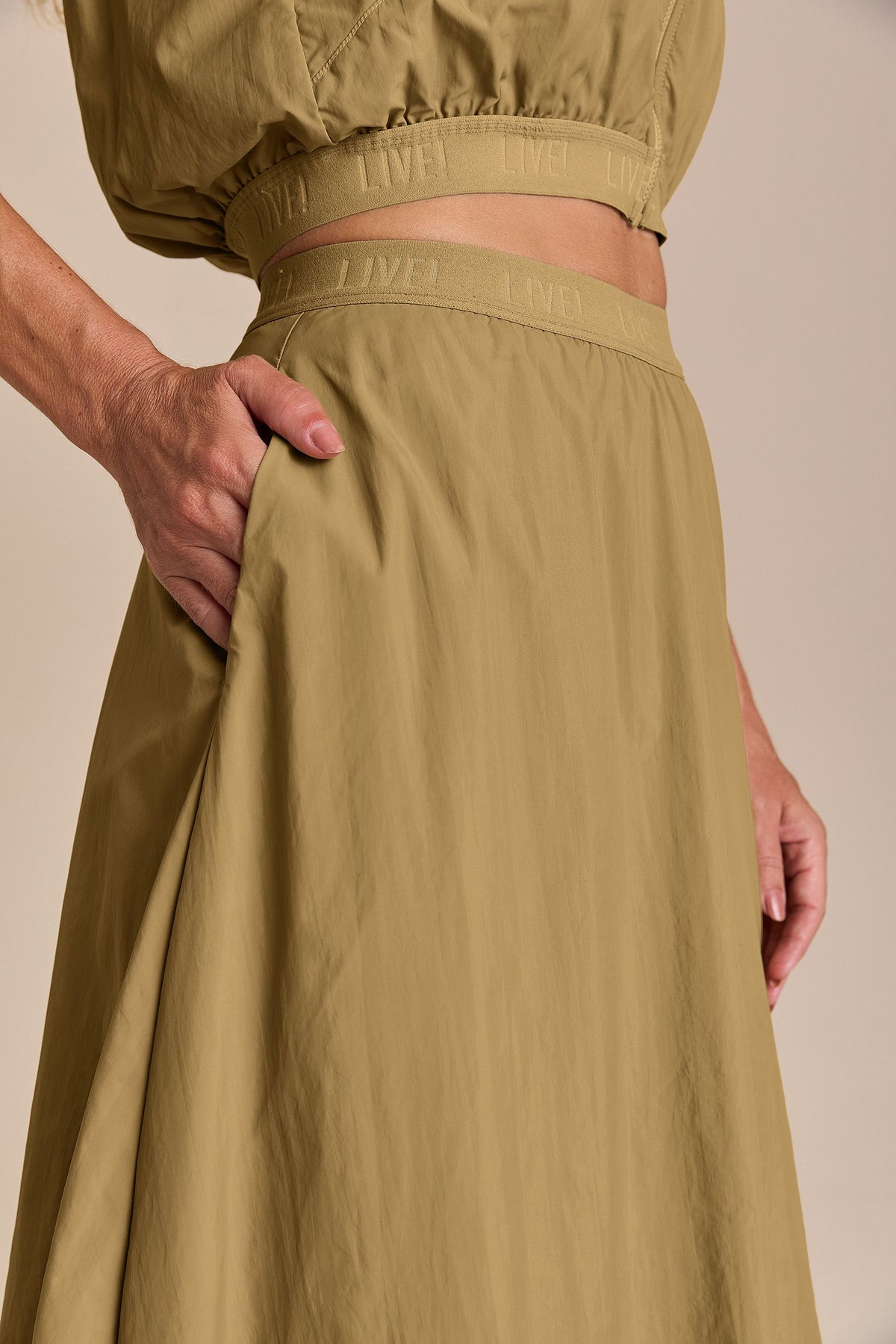 Nylon Net Midi Balloon Skirt