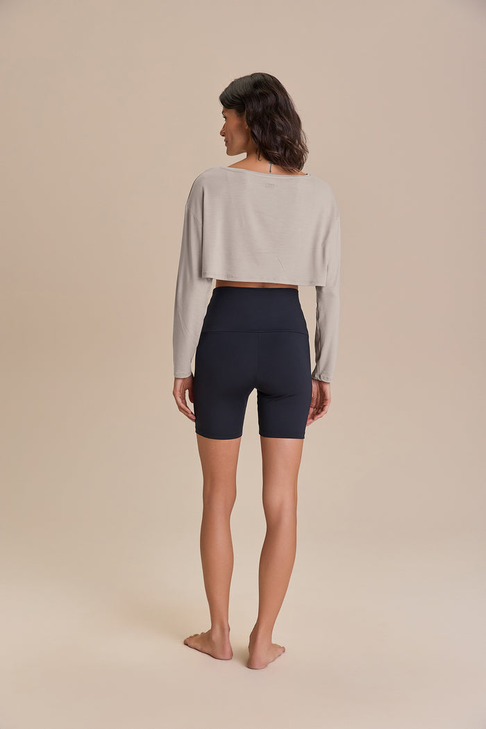 Serene Whisper Slate Long Sleeve Top