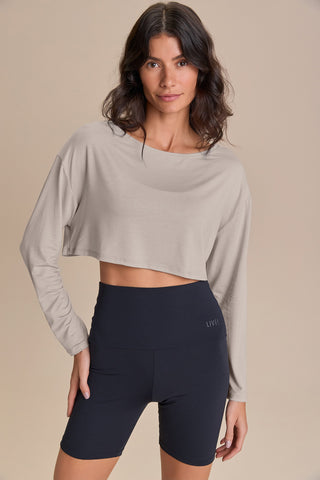 Serene Whisper Slate Long Sleeve Top