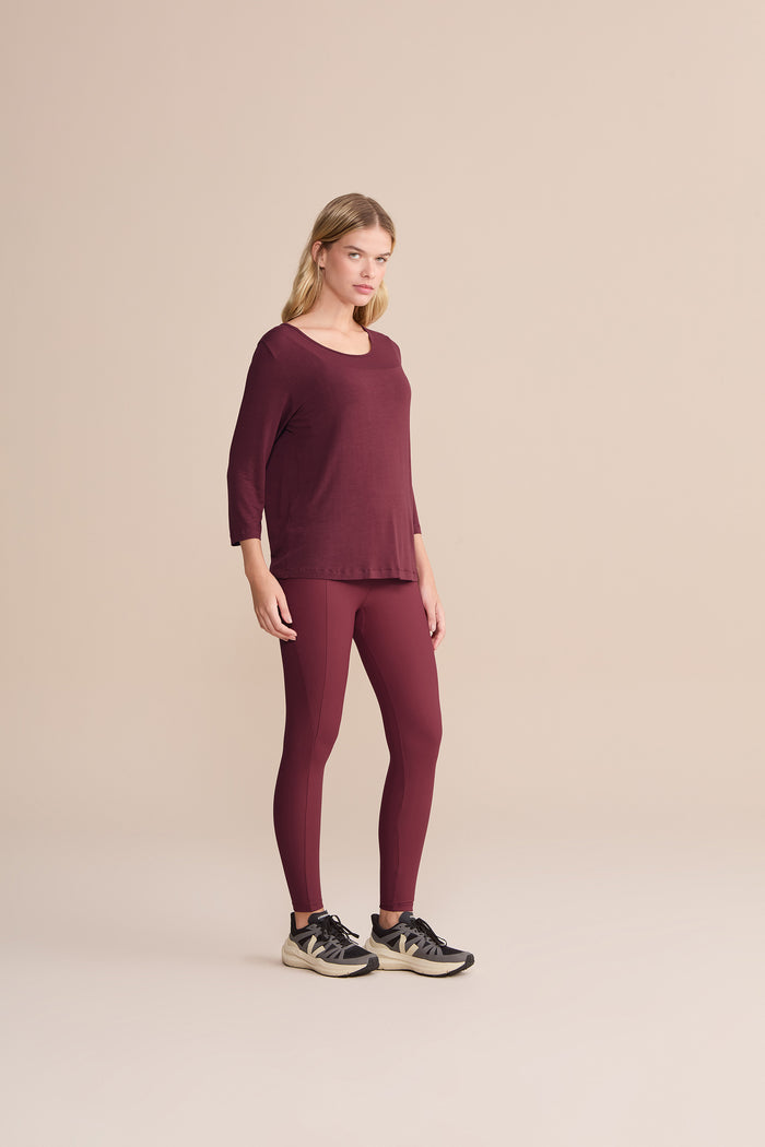 Long Sleeve Cross Back Viscose Top