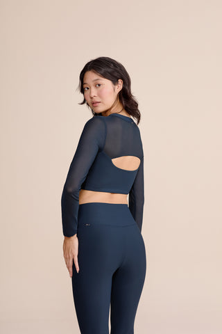 Tule Core Long-Sleeve Croppped Top