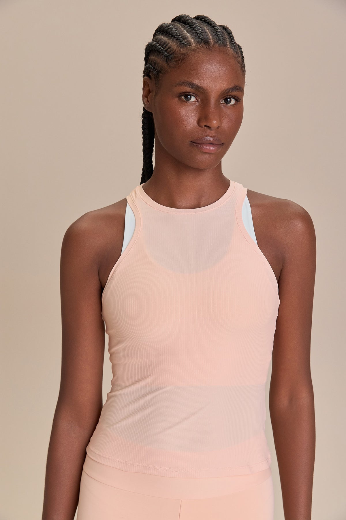 New Ribbed Knit Halter Tank