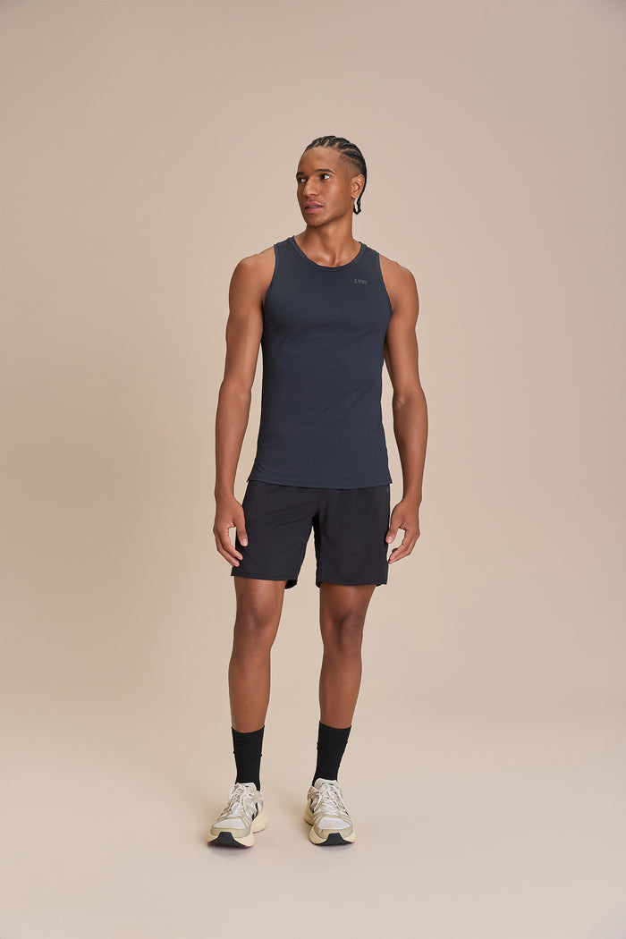 Men's Comfy Breezy Skin Tank Top - Black