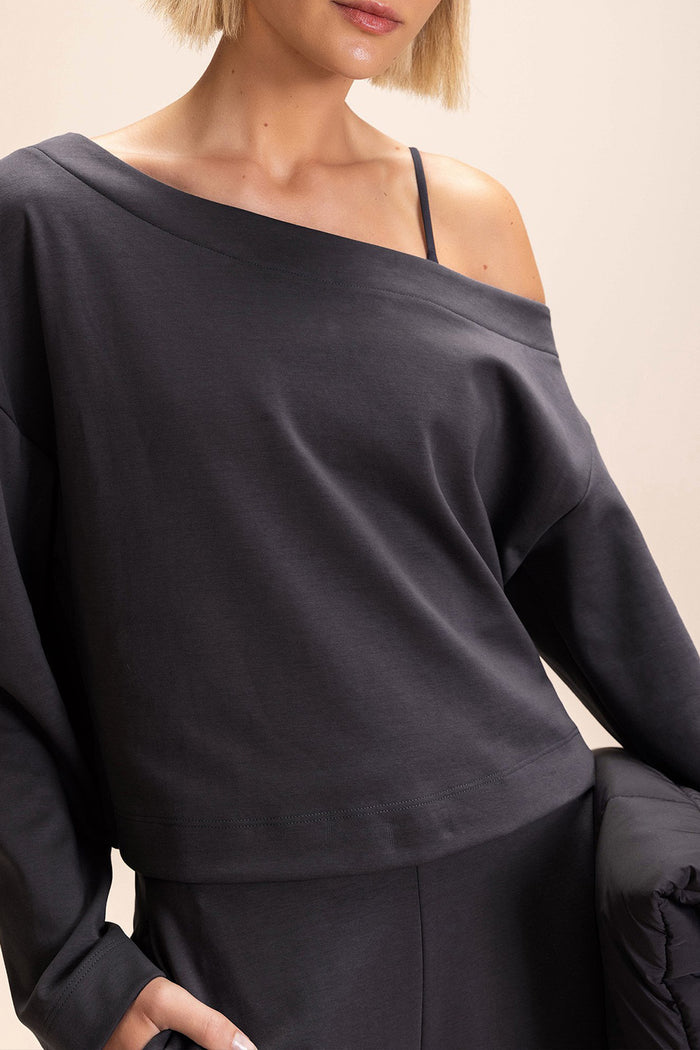 Galax Knit Asymmetrical Sweatshirt
