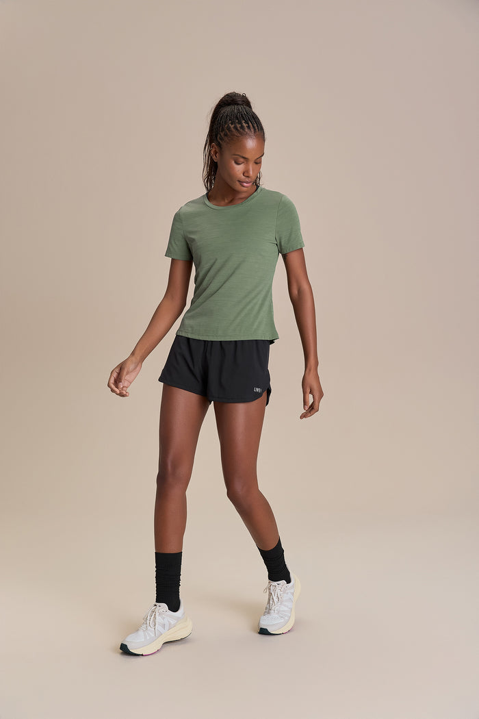 Merged Skin Cut Back T-Shirt