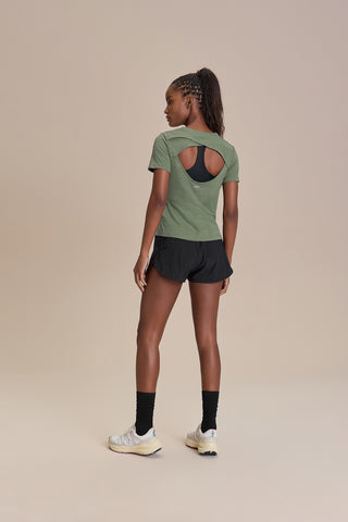 Merged Skin Cut Back T-Shirt