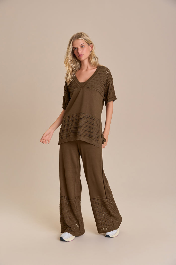 Sporty Knit Straight Pants