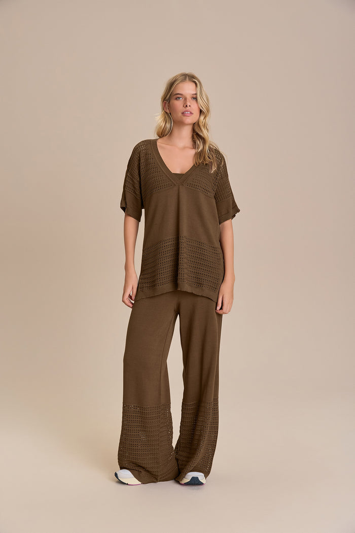 Sporty Knit Straight Pants
