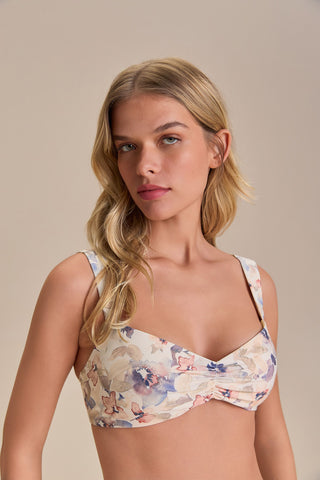 Petal Ruched Bikini Top
