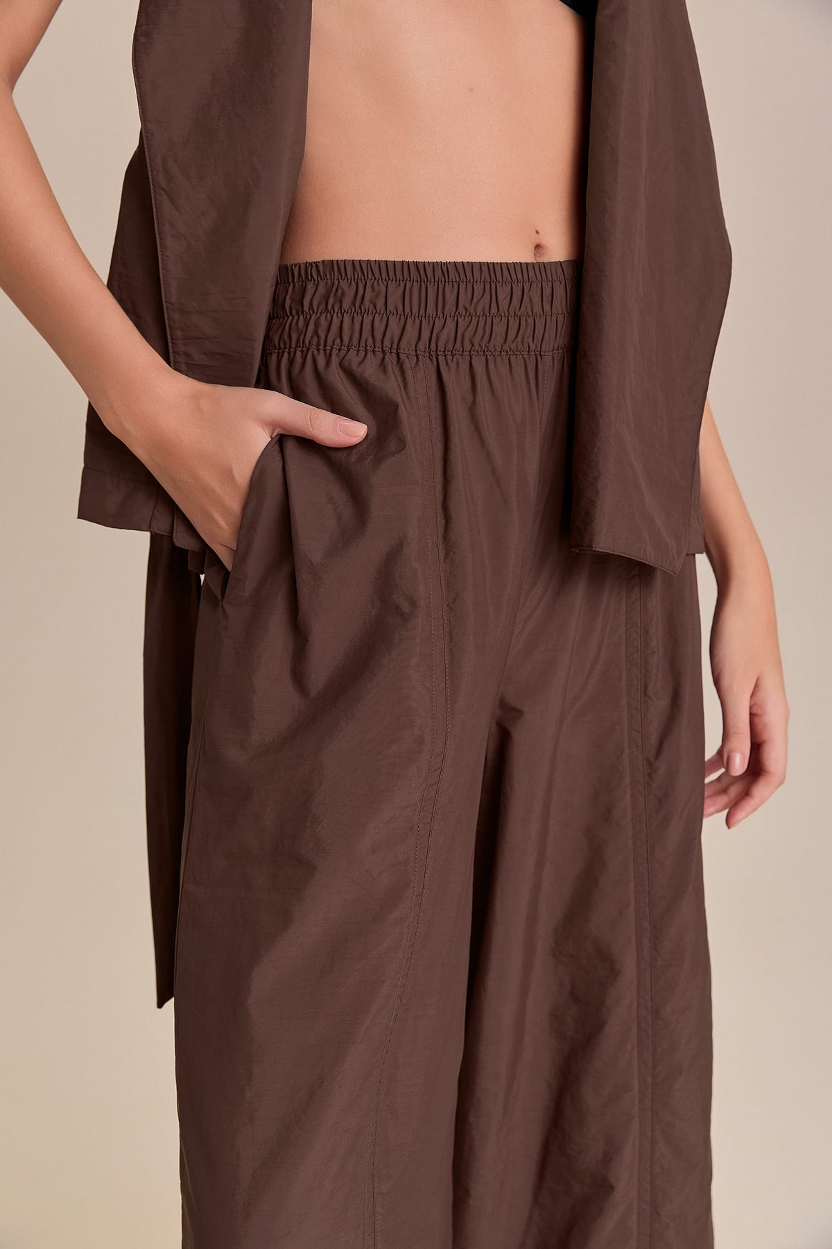 Nylon Net Crop Pants