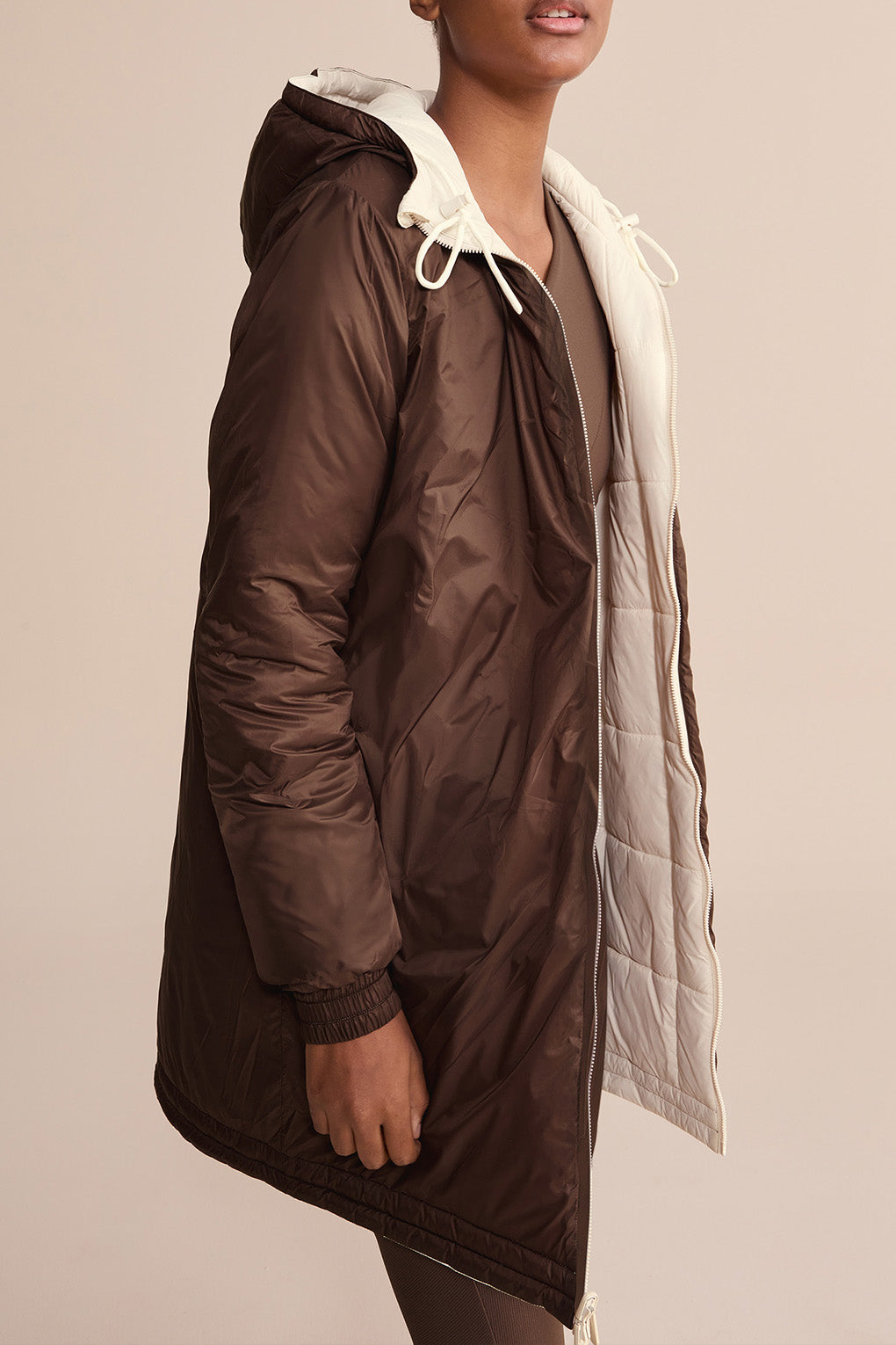 Long Reversible Nylon Jacket