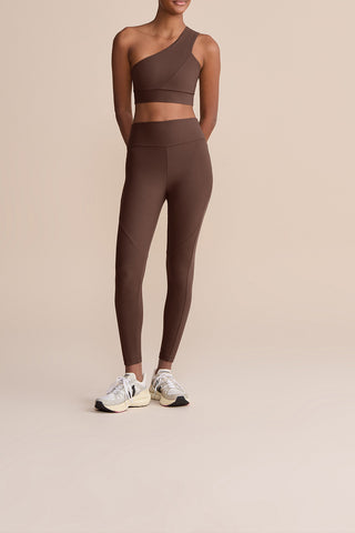 One-Shoulder Neoprene Lines Sports Bra