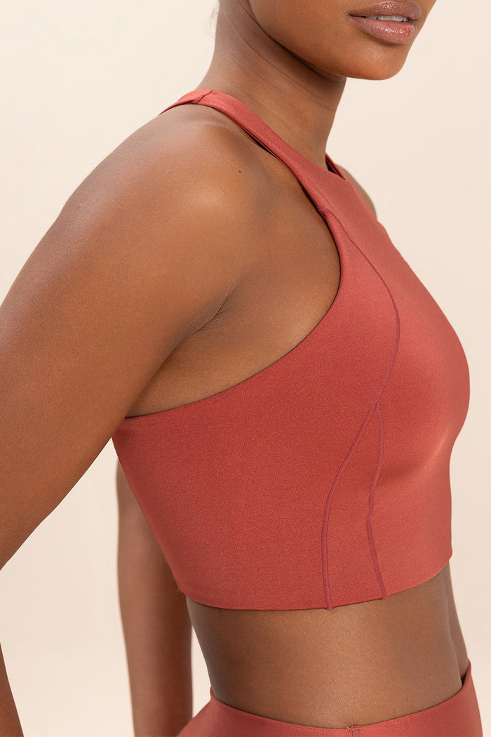 Neoprene Shine Racerback Sports Bra