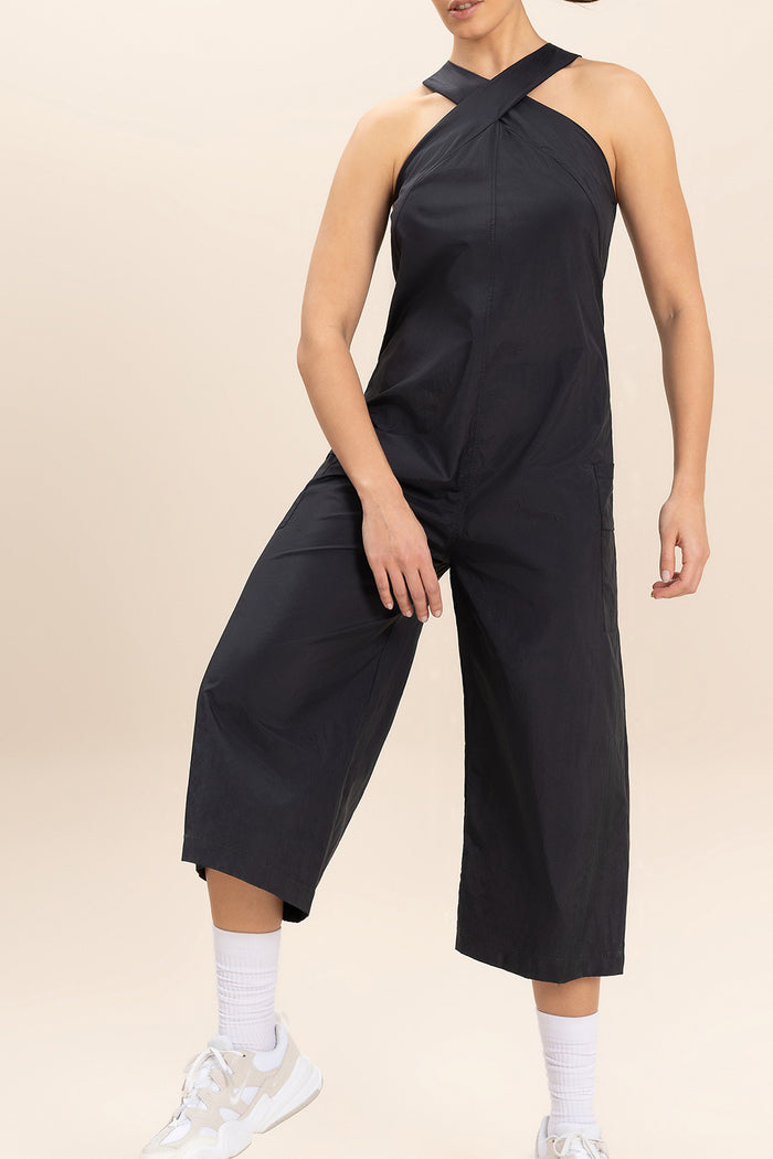 Cross Nylon Net Long Jumpsuit