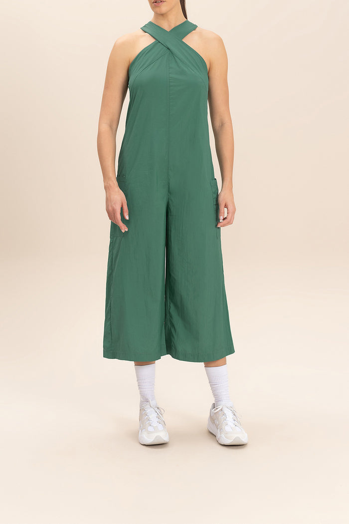 Cross Nylon Net Long Jumpsuit