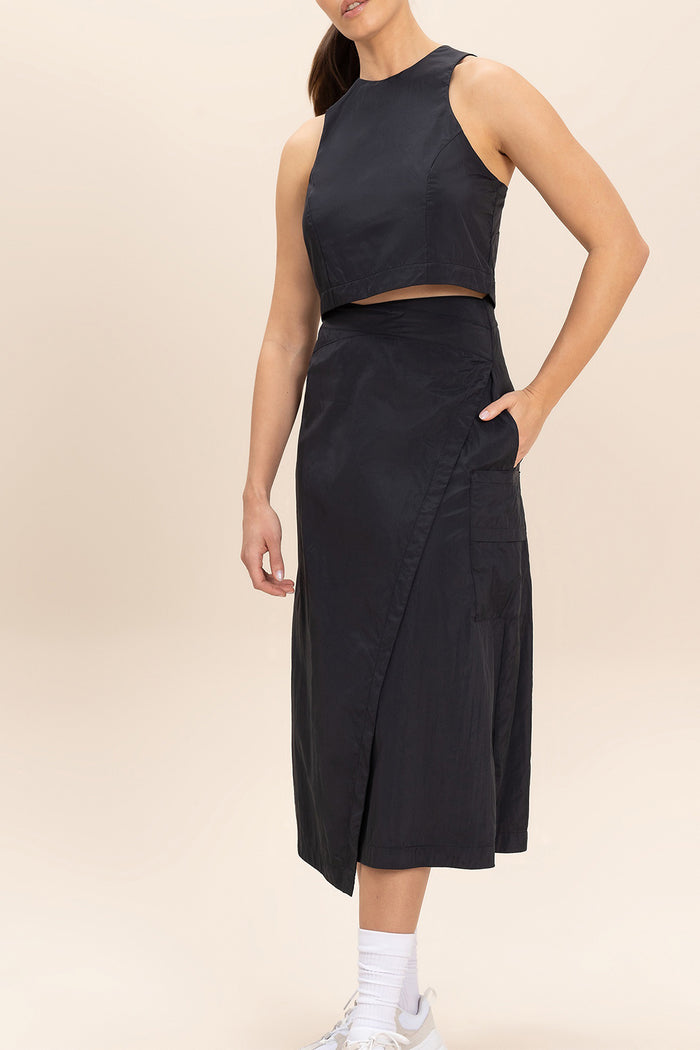 Crop Knot Nylon Net Tank Top