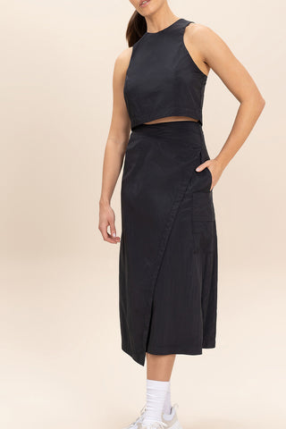 Crop Knot Nylon Net Tank Top