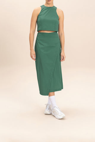 Crop Knot Nylon Net Tank Top