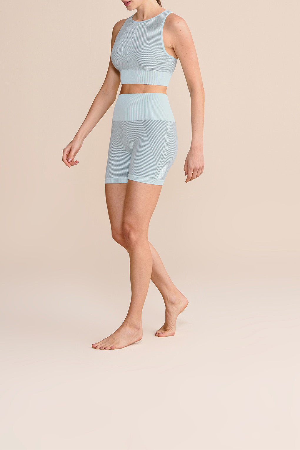 Seamless Diagonal Racerback Sports Bra