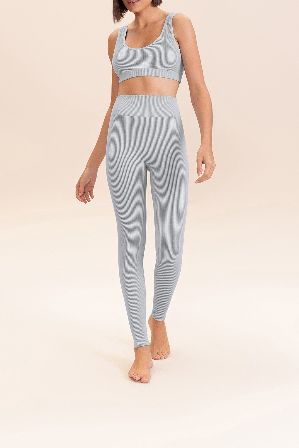 Rib Classic Seamless V-neck Sports Bra