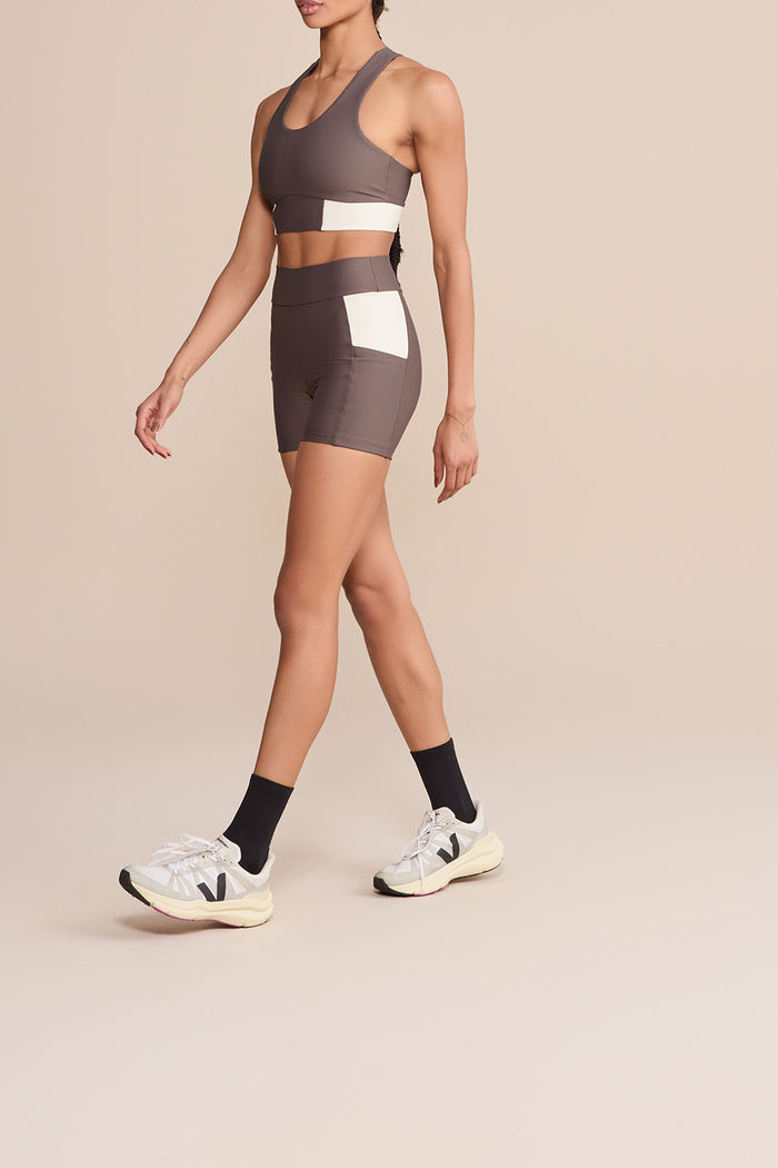 Suede Contrast Pocket Shorts