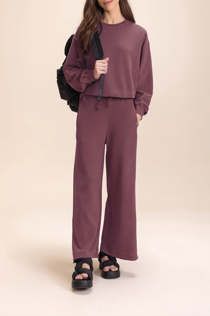 Ribbed Washed Crop Pants