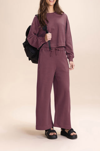 Ribbed Washed Crop Pants