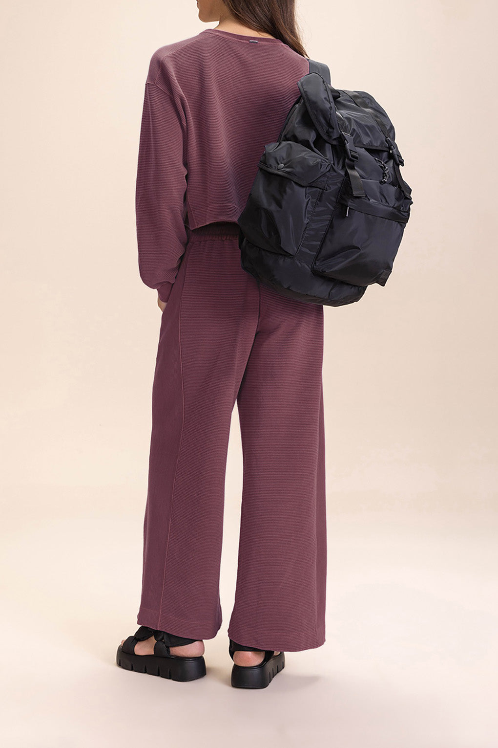 Ribbed Washed Crop Pants