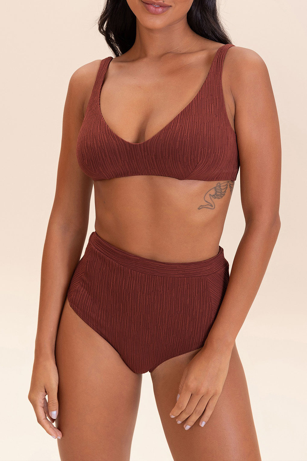 V Curl Bikini Top