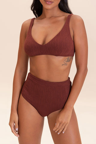 V Curl Bikini Top