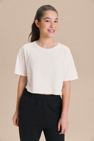 Pima Slim Kids Cropped T-Shirt
