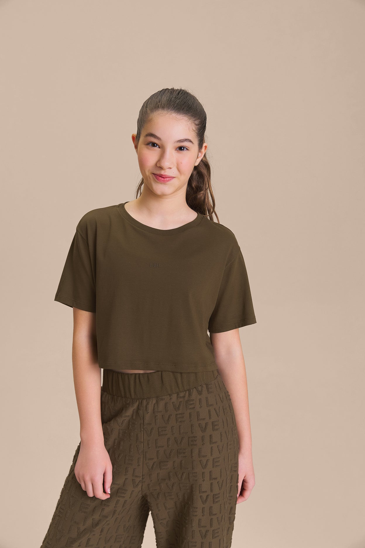 Pima Slim Kids Cropped T-Shirt