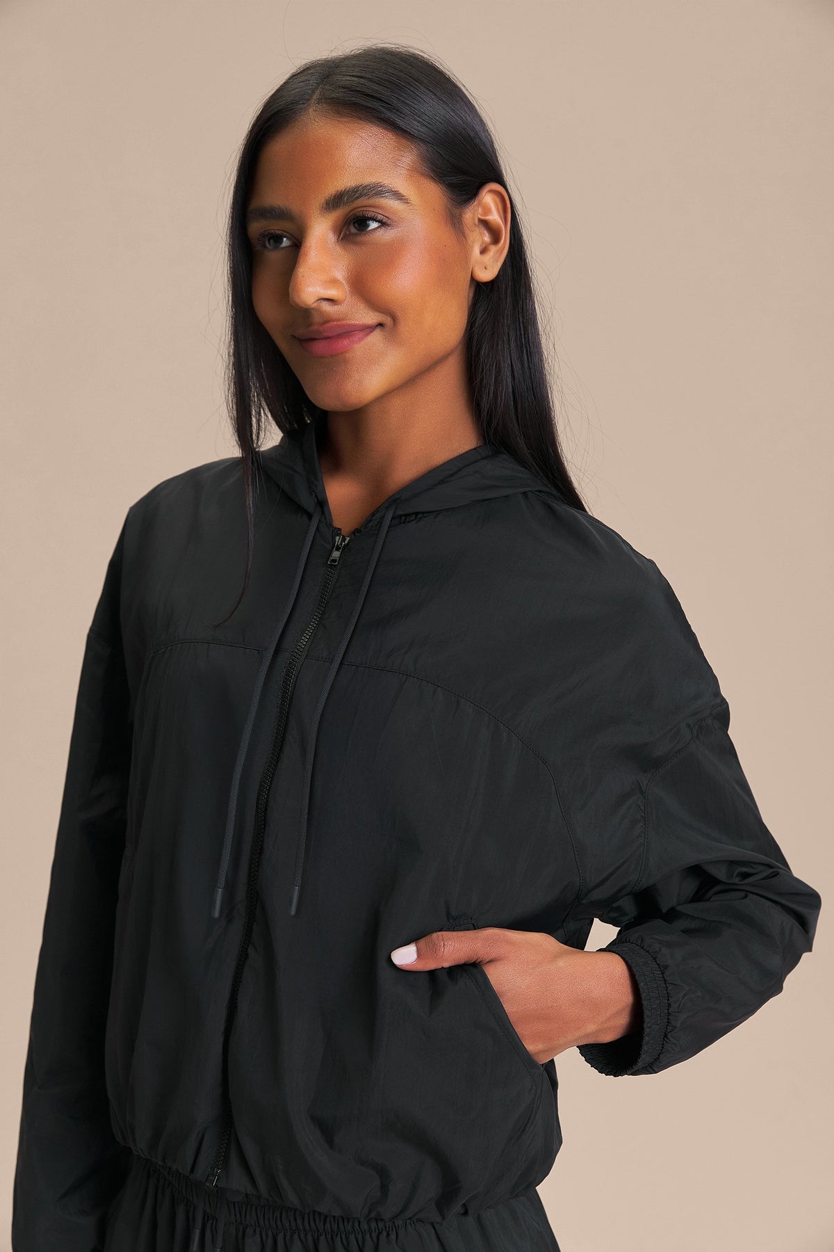 Nylon Net Long Crop Jacket