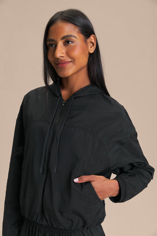 Nylon Net Long Crop Jacket