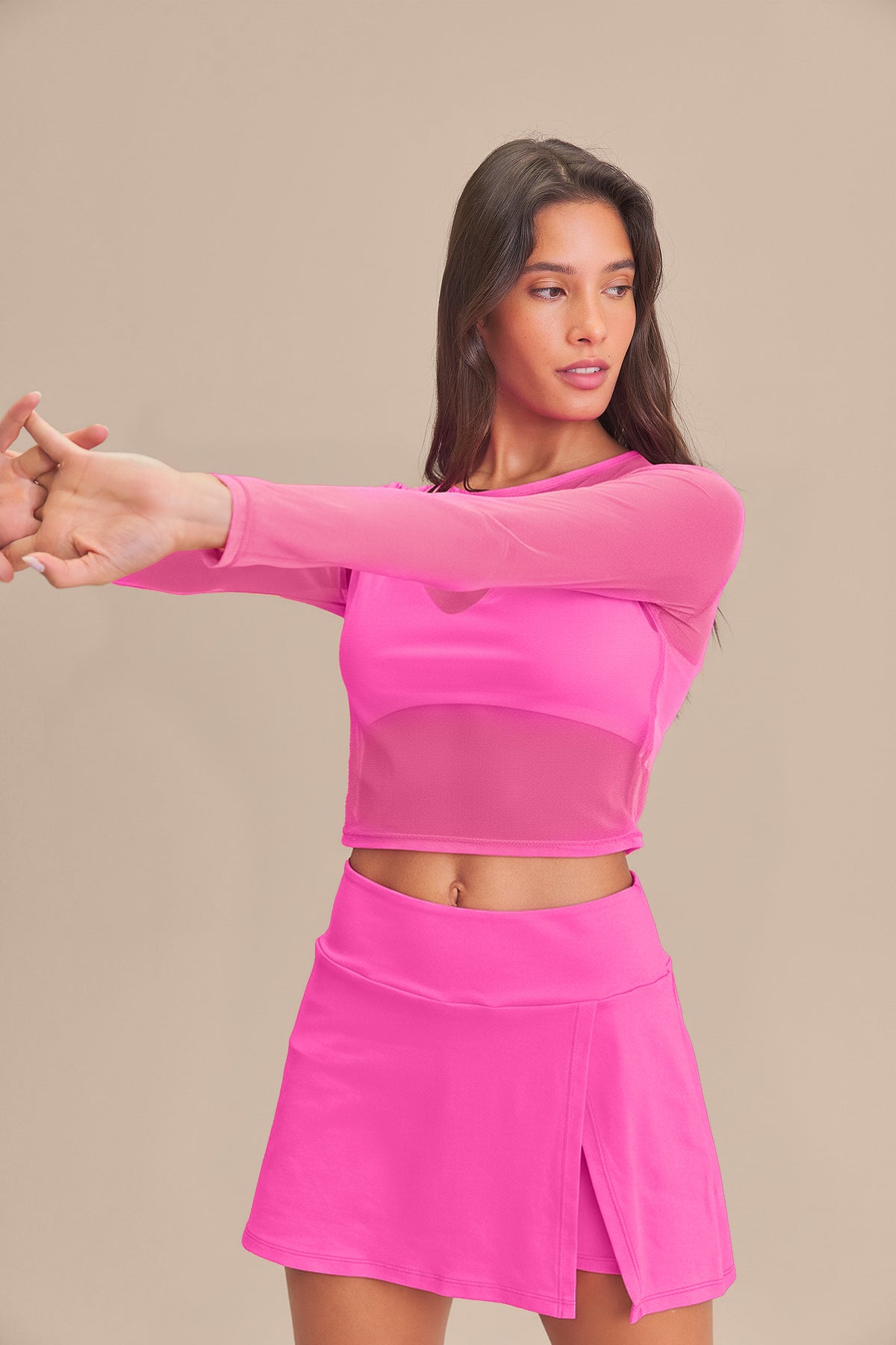 Tule Slim LS Cropped Top